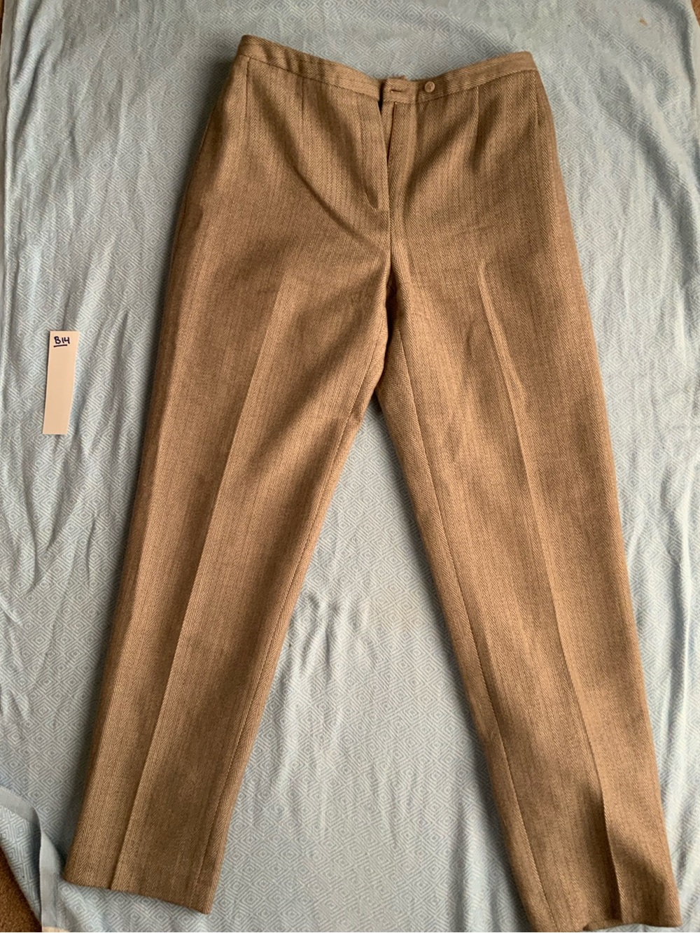 Harve Benard Tailored Camel Brown Trousers